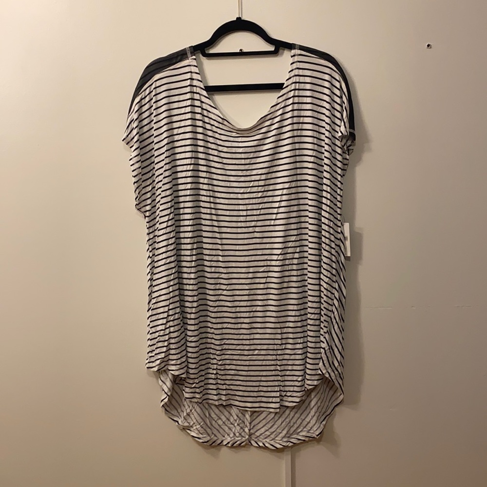 Lane Bryant black and white striped top